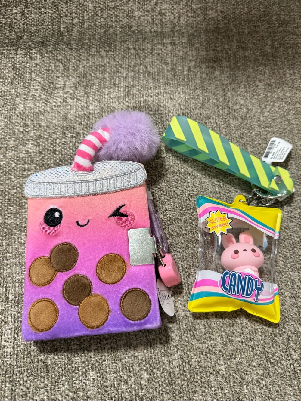 Claire's Bubble Tea Plush Diary & Candy Keychain
